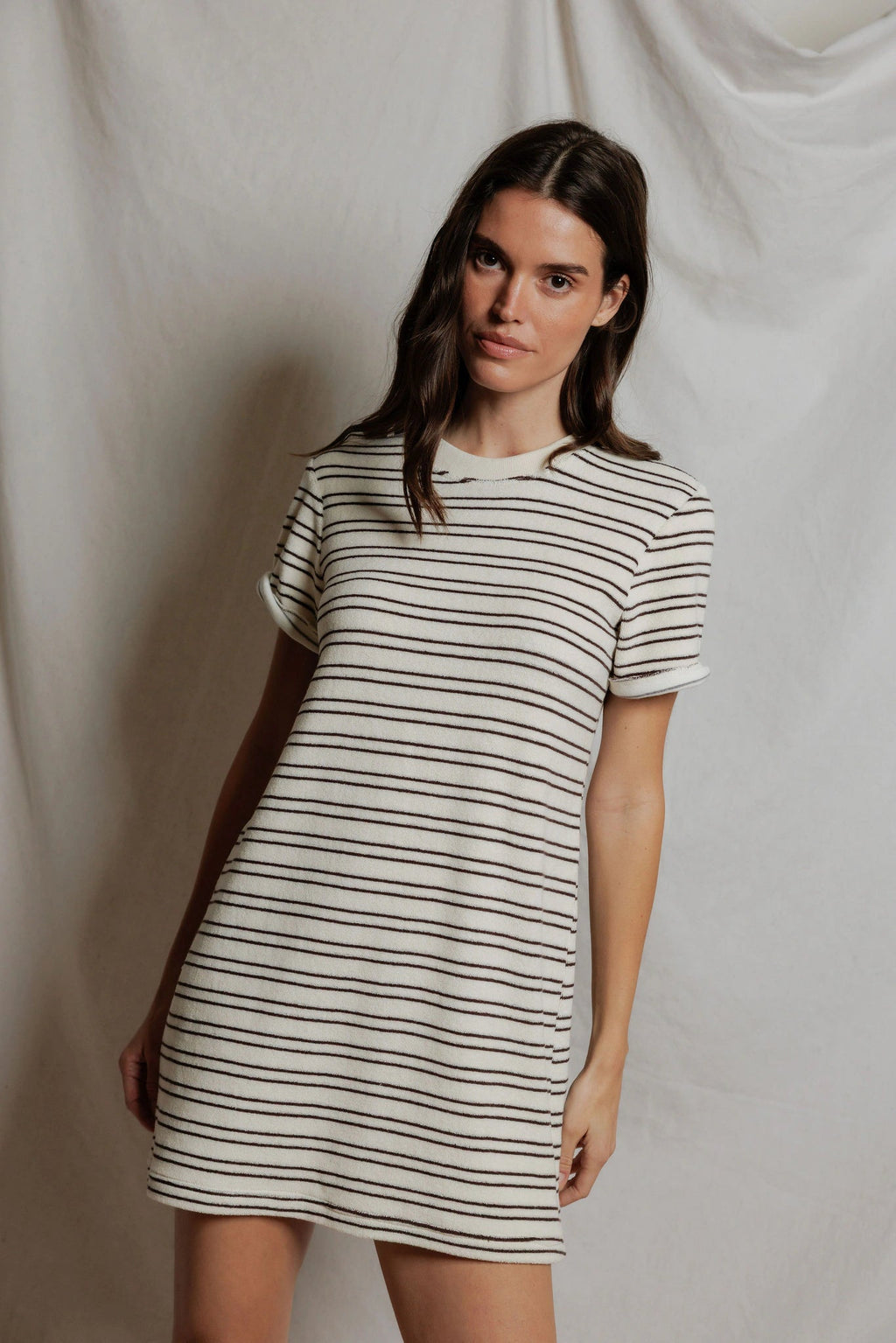 Nella Chocolate Stripe Terry Dress