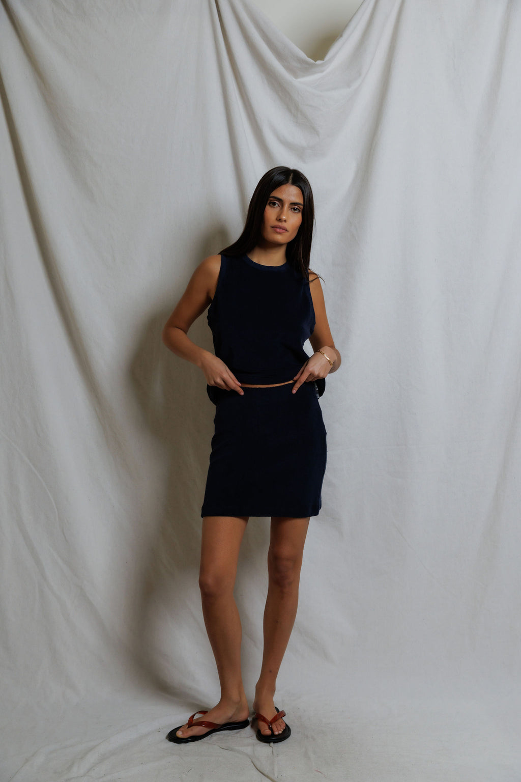 B127-Emery - loop terry skirt 