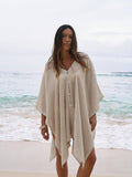Ava Kimono Khaki Green Stripes