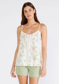 Floral Lace Spaghetti Strap V Neck Tank Top