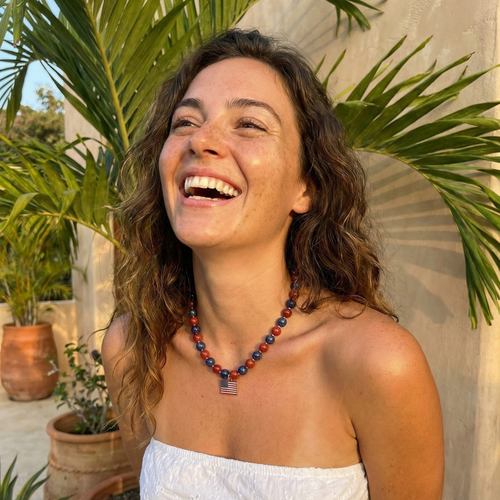 America Multi Blue/Red Necklace