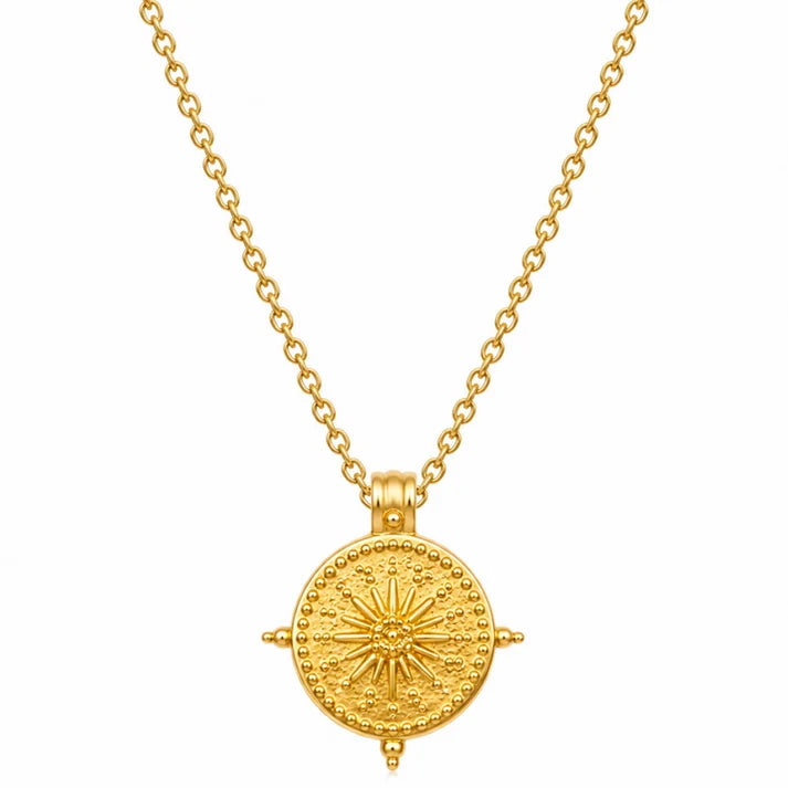 Beckett Sun Disc Pendant Necklace