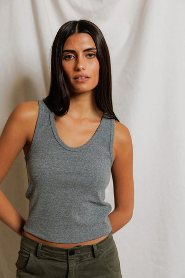 Blondie Ribbed Grey Tank