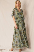 Green Printed Maxi Dress