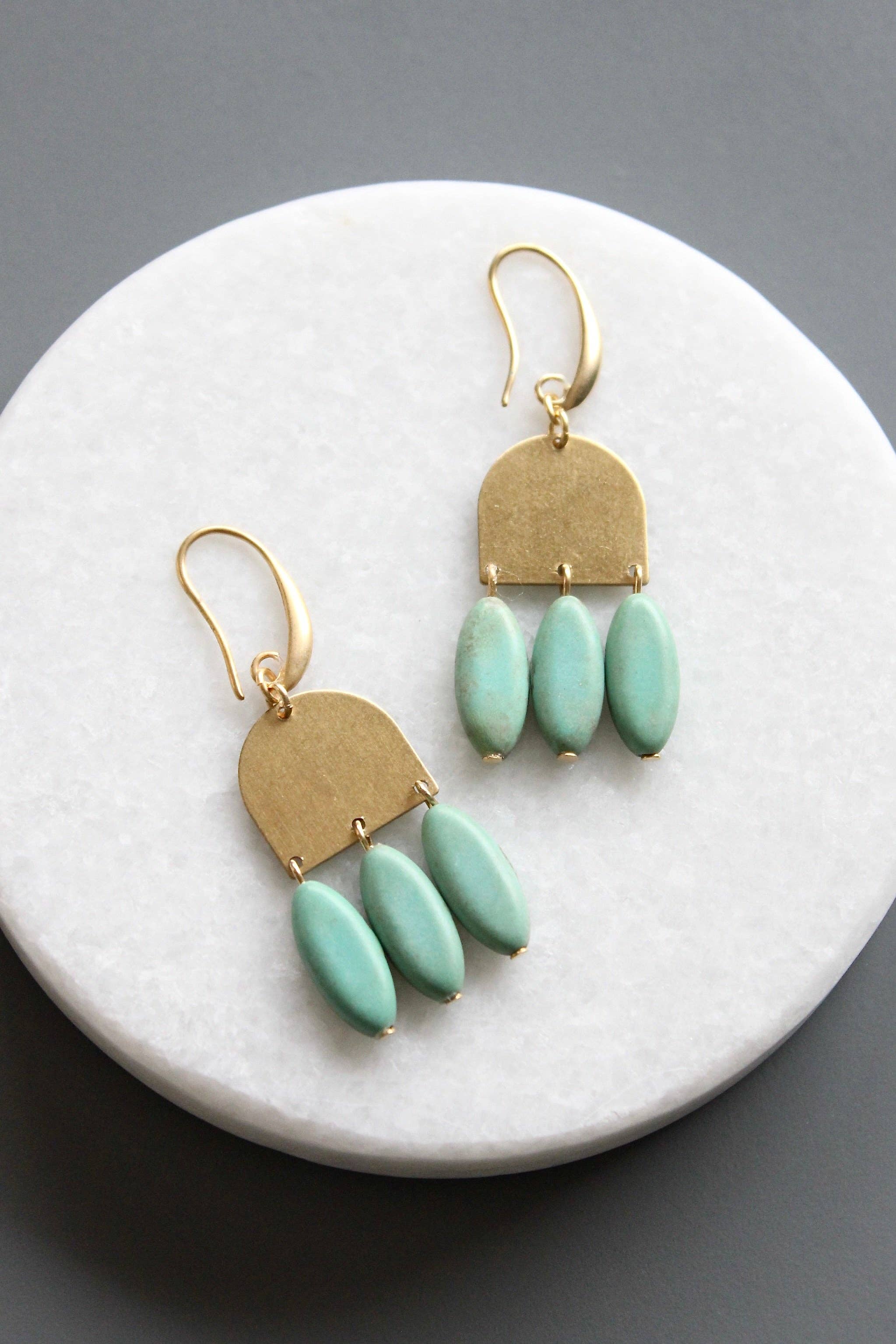 Turquoise geometric earrings