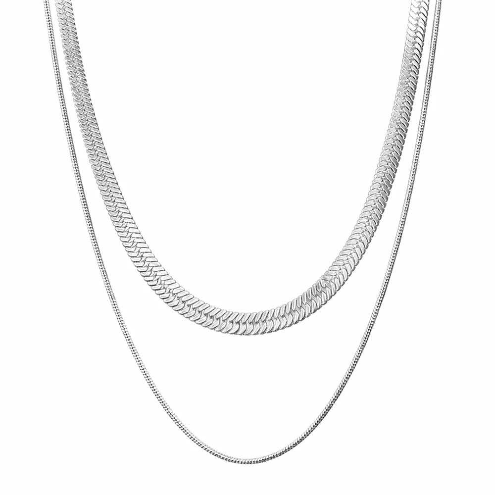 Cassia Double Silver Necklace
