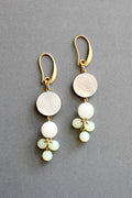 Mother-of-pearl and glass cluster earrings