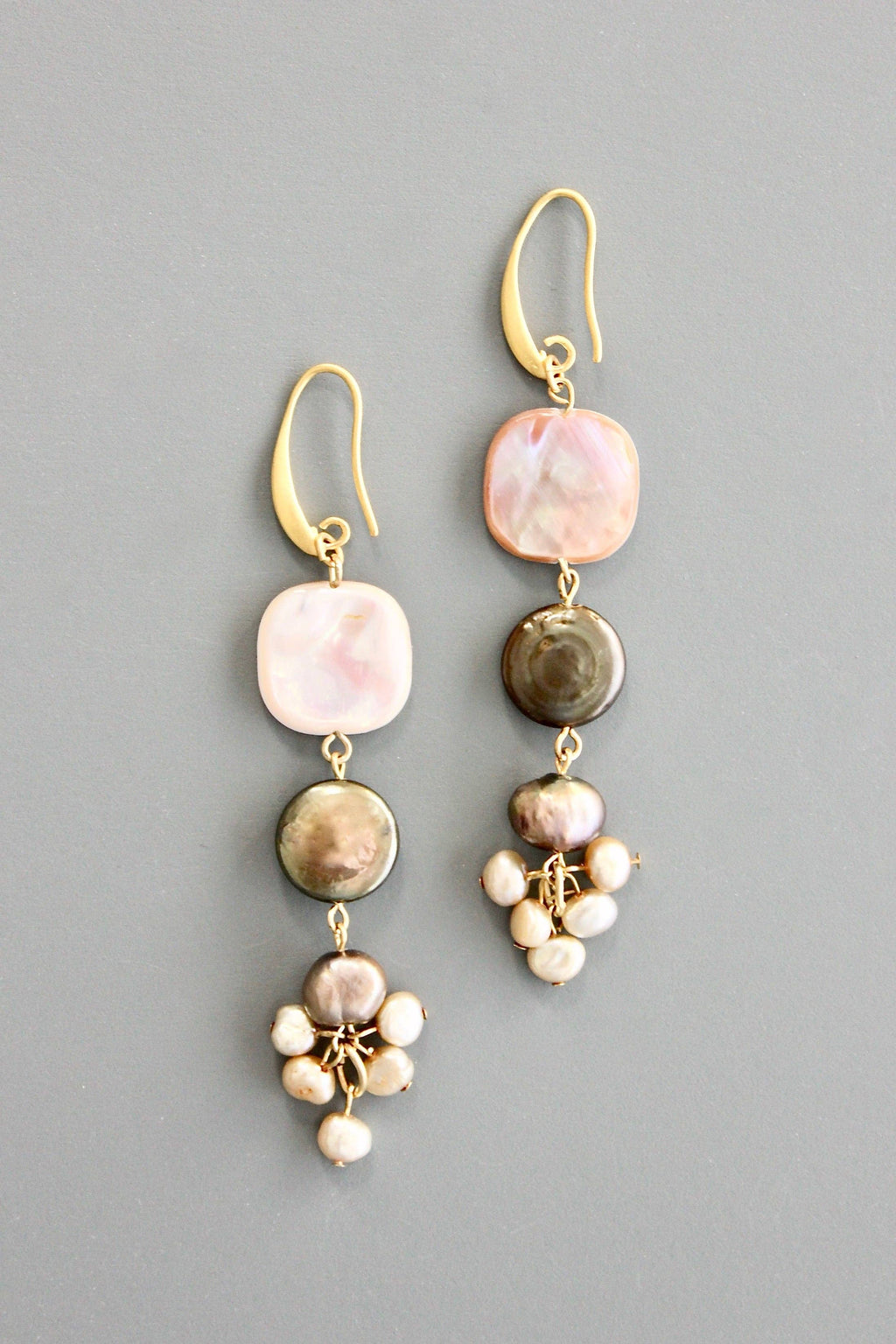 Pearl cluster earrings