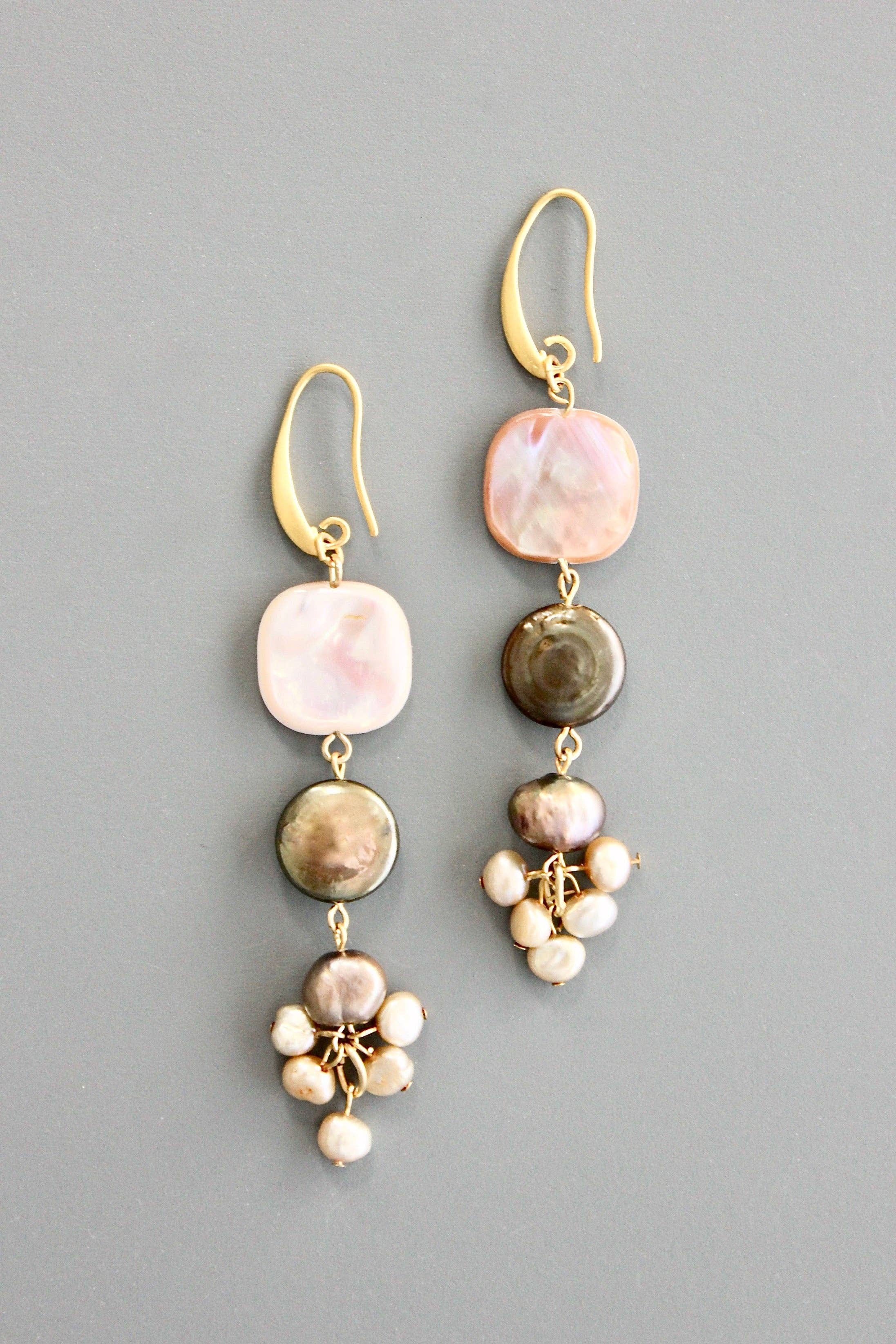 Pearl cluster earrings