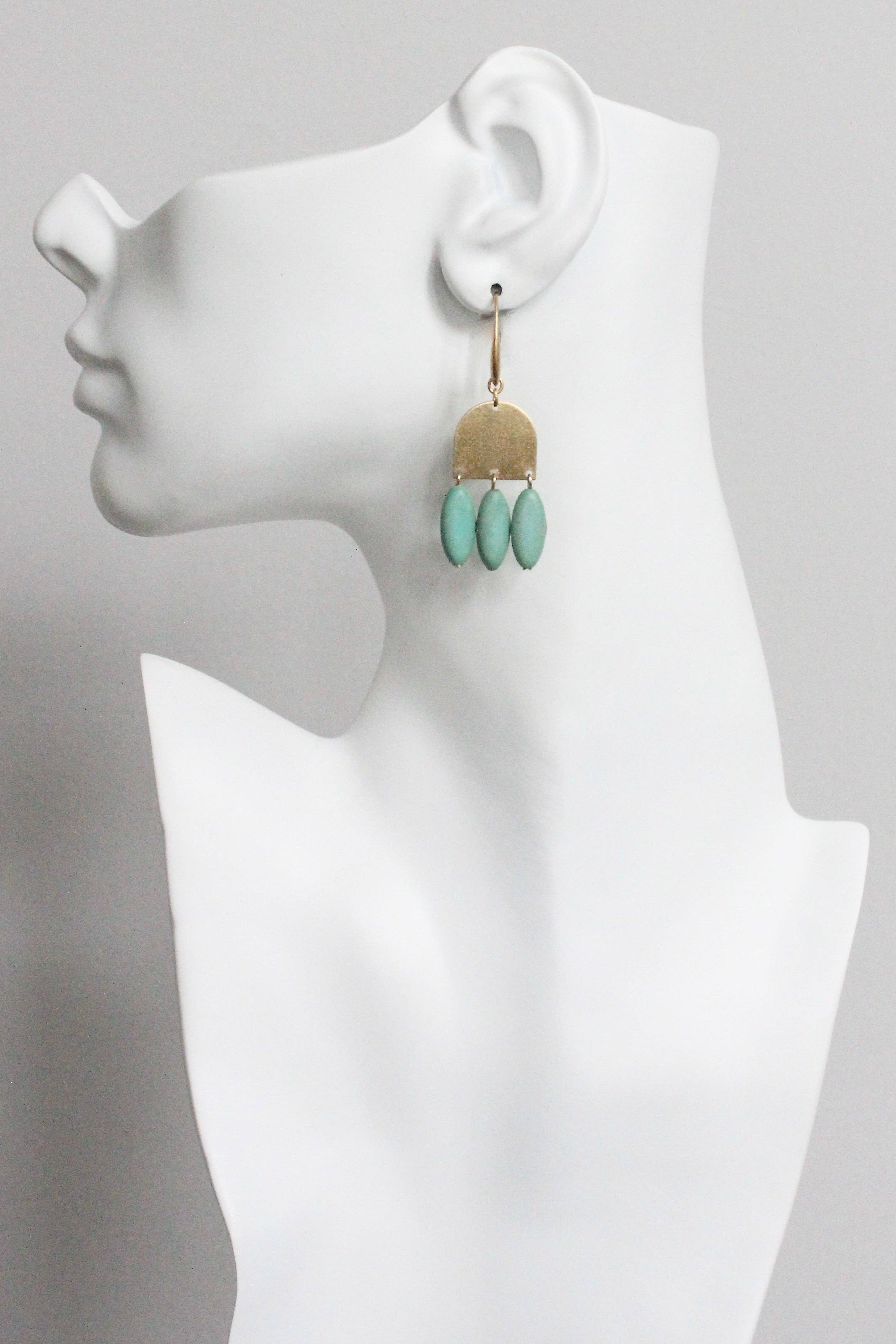 Turquoise geometric earrings