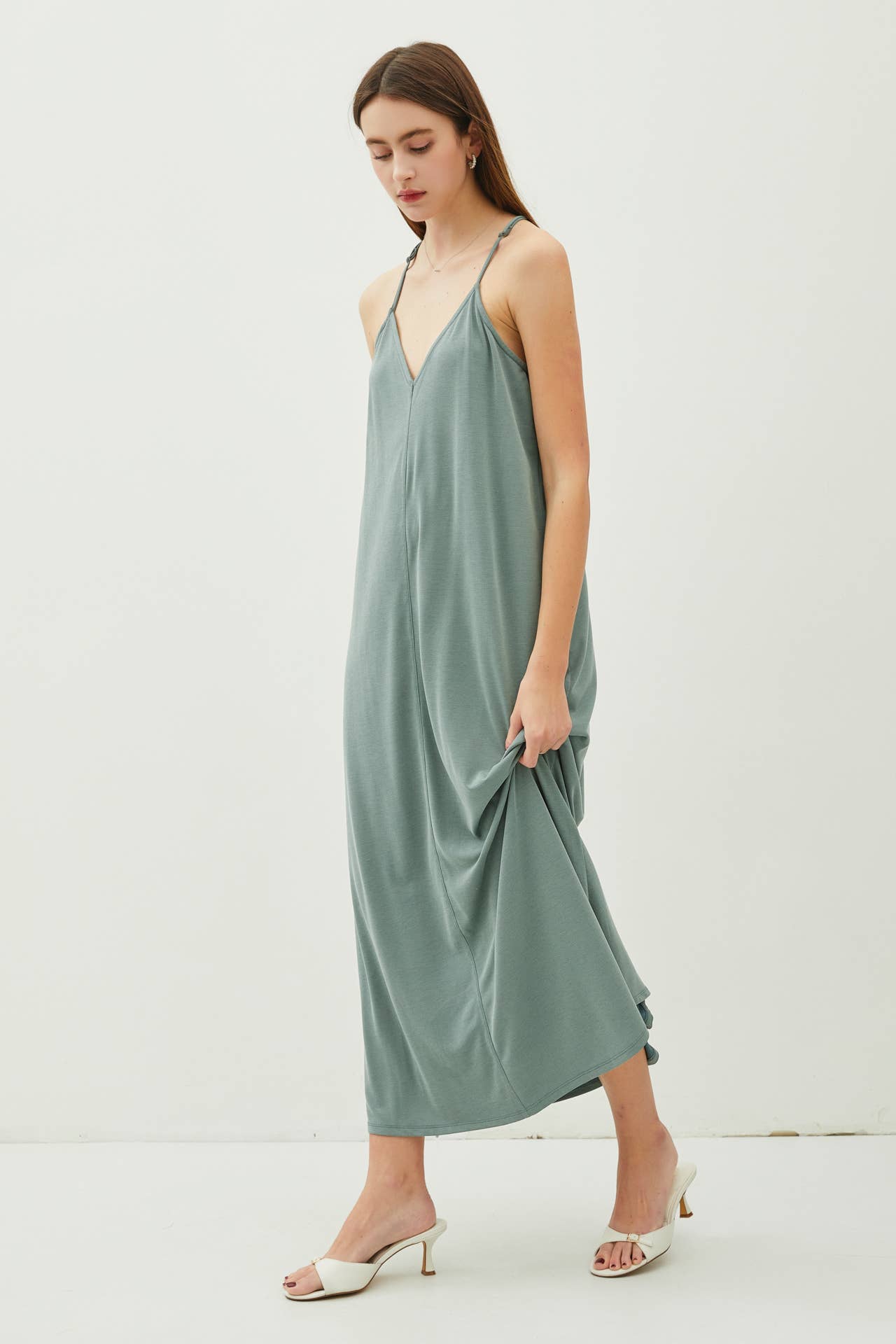Sage V Neck Dress