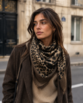 Trendy leopard square scarf