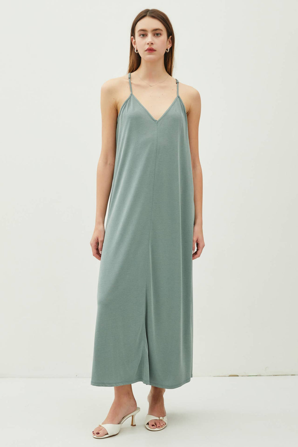 Sage V Neck Dress