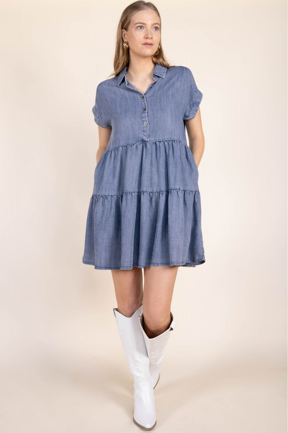 Tencel Flounce Sleeve Top