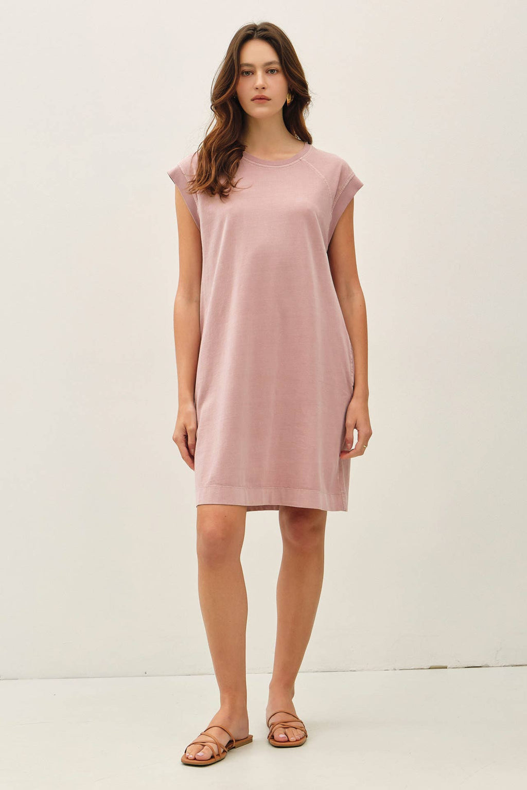 Dusty Pink Jersey Casual Dress