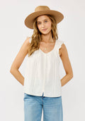 Ladder Lace Ruffle Sleeve Top