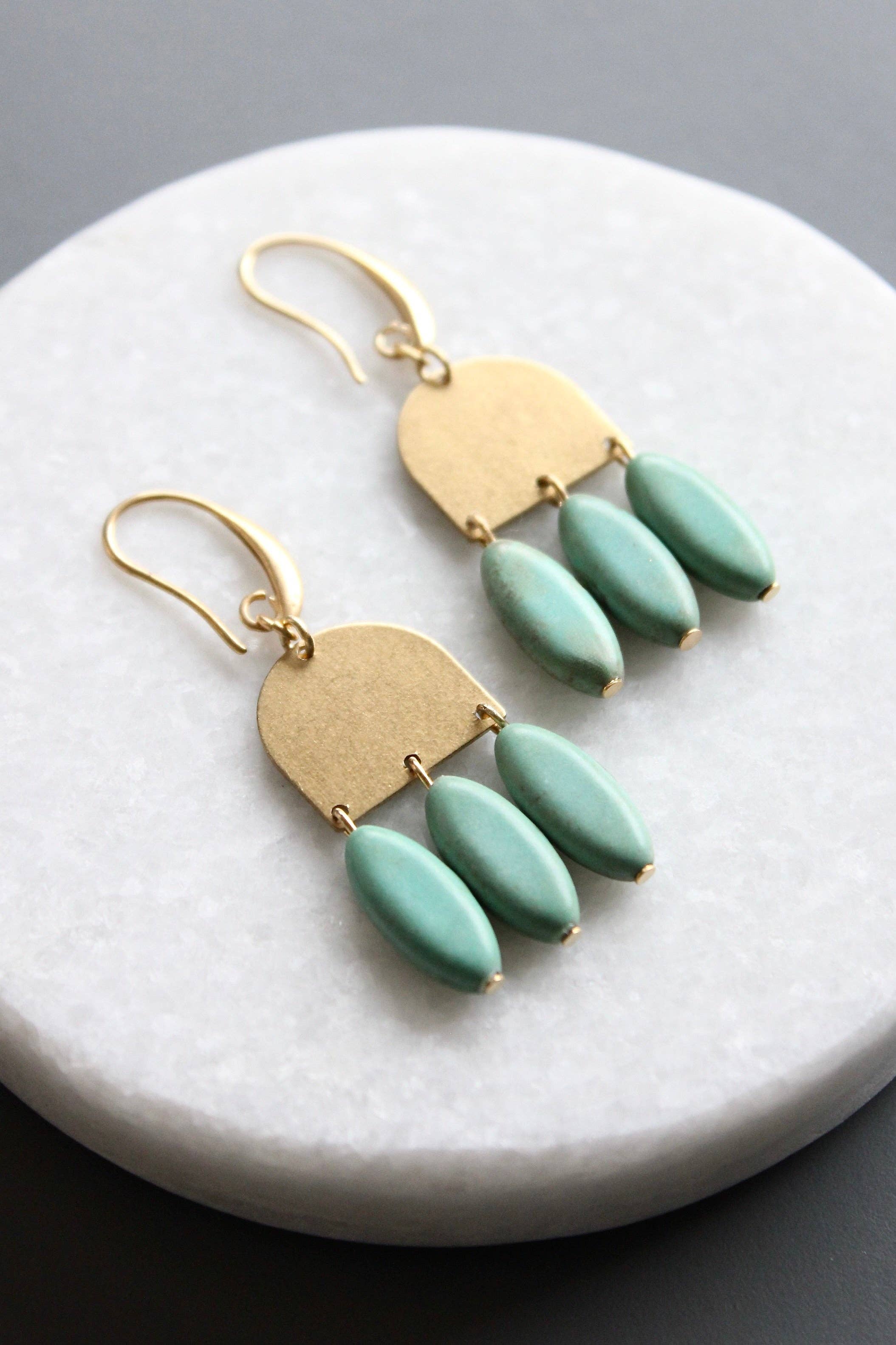 Turquoise geometric earrings