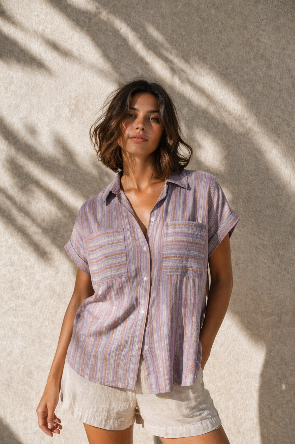 Lavander Stripe Relaxed Shirt