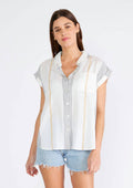 Striped Short Sleeve Button Down