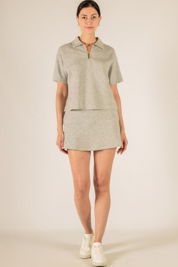 Grey Shorter Quarter Zip