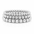 Jensie Silver Beaded Bracelet Set
