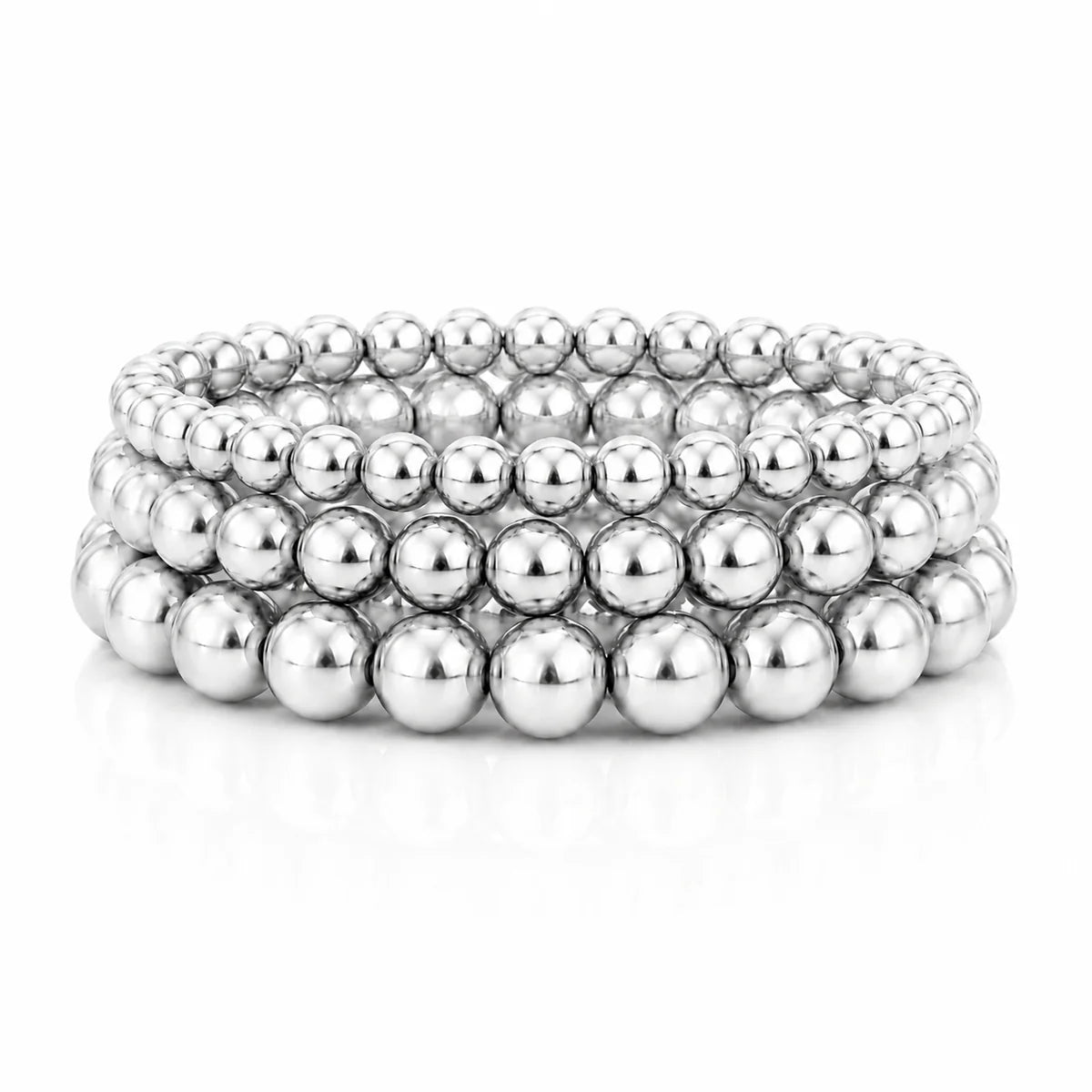 Jensie Silver Beaded Bracelet Set