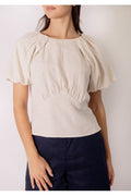 Linen Puff Sleeve Top