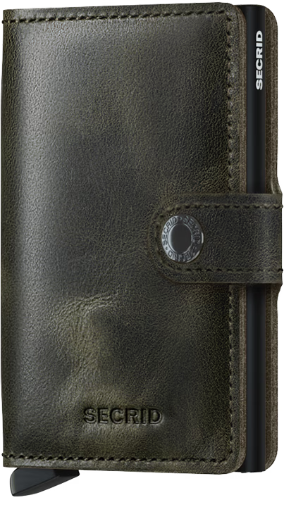 Vintage Olive-Black Mini Wallet