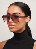 Stevie Trans Olive/Brown Sunglasses